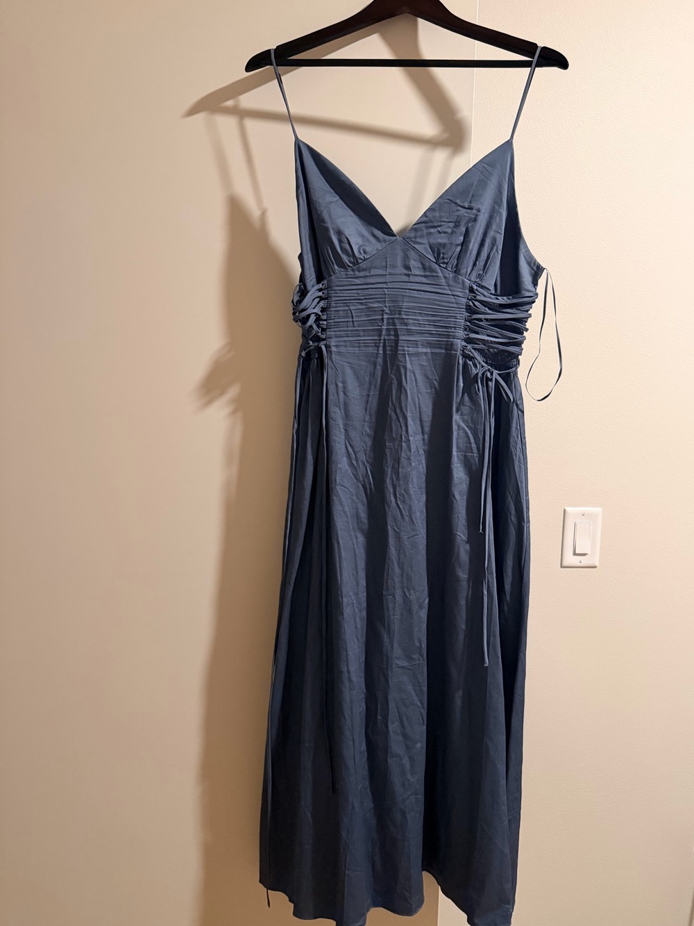 Astr Slate Blue Spaghetti-Strap Maxi Dress